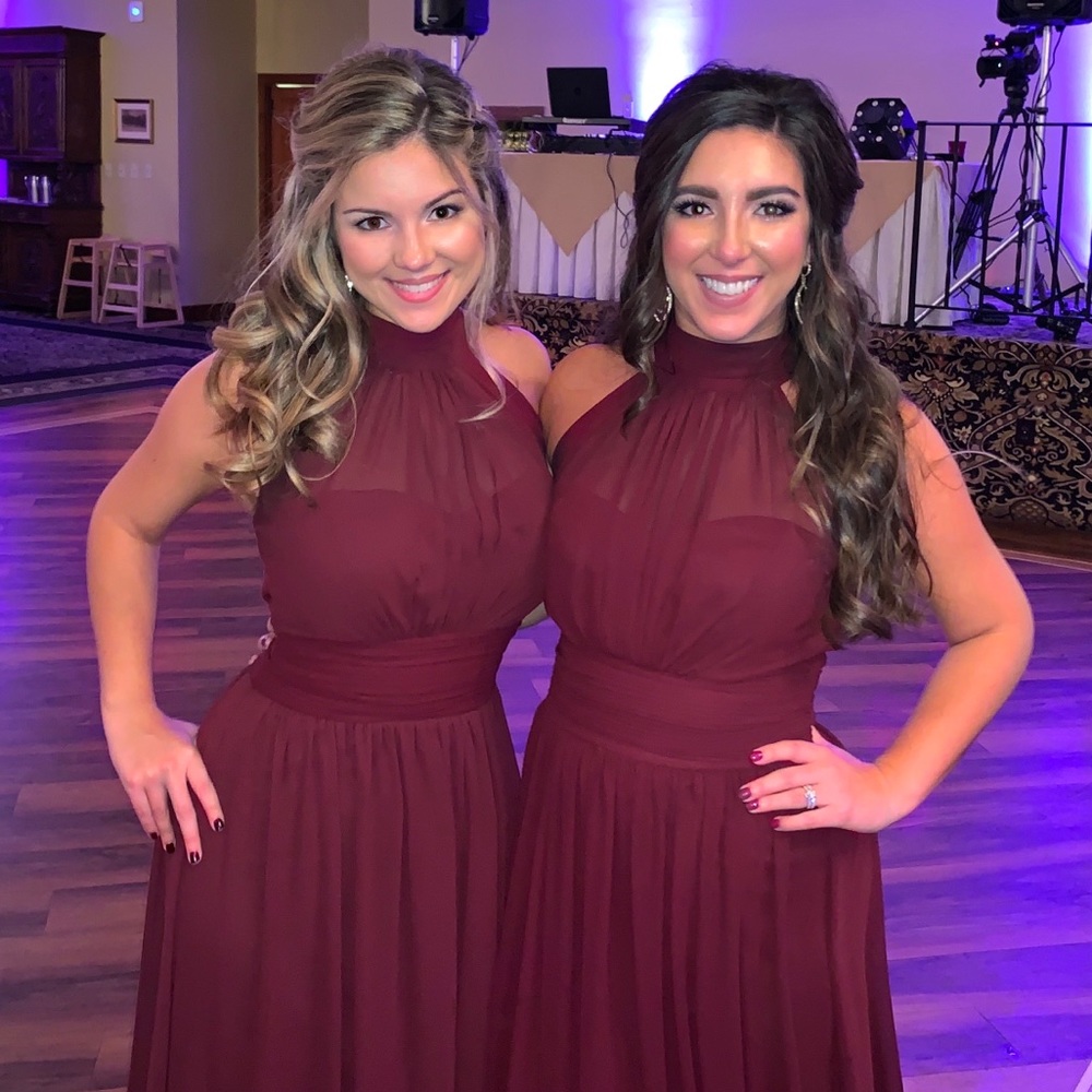 Levkoff Bridesmaids Dress 82955 Cabernet